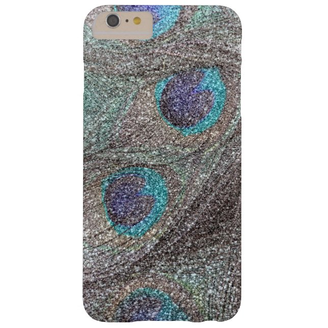 Silver glitter peacock feathers Case-Mate iPhone case (Back)