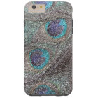 Silver glitter peacock feathers