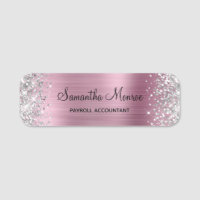 Silver Glitter Pink Foil Name Title