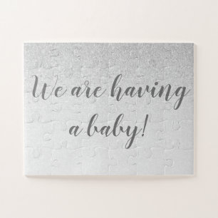 Silver Glitter Pregnancy Announcement Puzzle