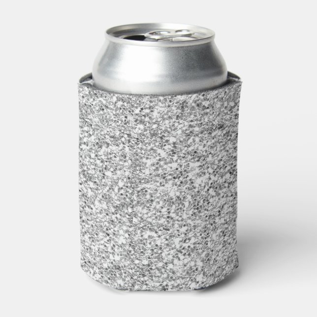 Silver Glitter Printed Can Cooler (Can Front)