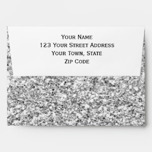 Silver Glitter Printed Envelopes