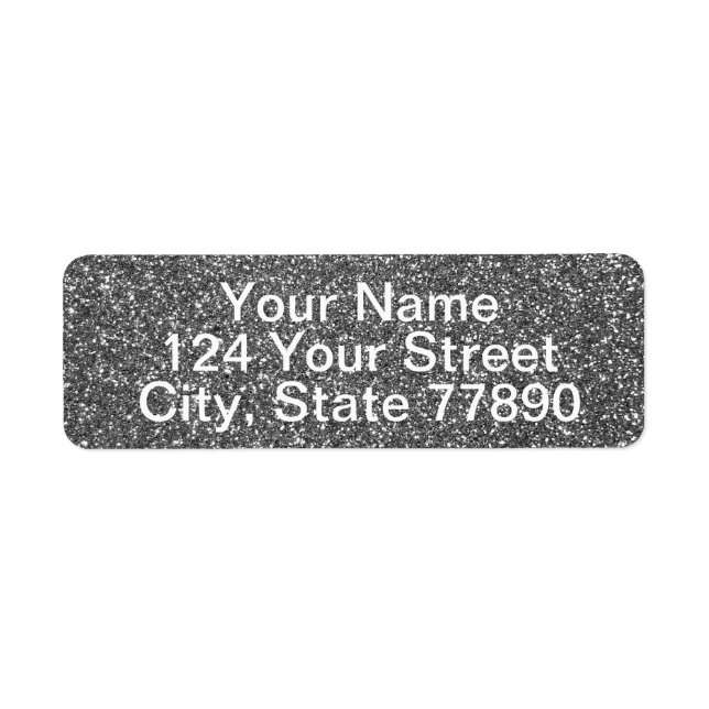 Silver Glitter Return Address Label (Front)