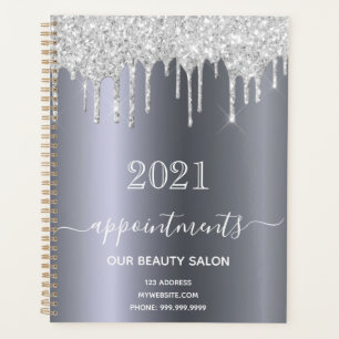 Silver glitter salon appointments 2026 planner