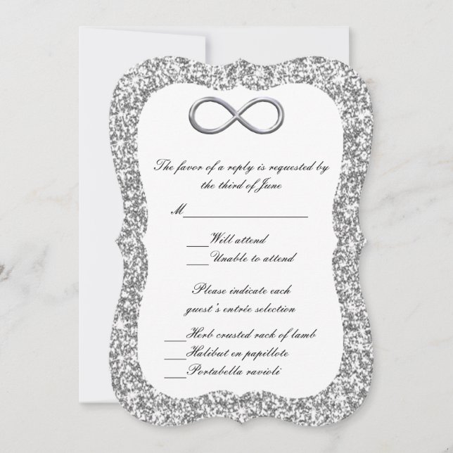 Silver Glitter Silver Infinity Response Card (Front)