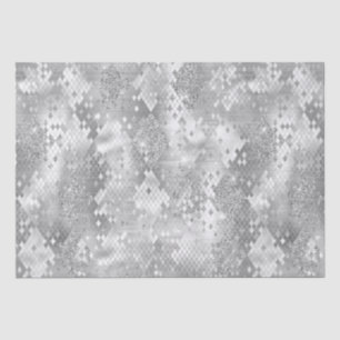 Silver Glitter Snake Skin Metallic Animal Tissue Paper