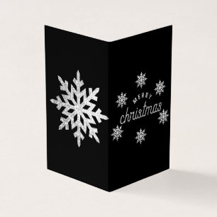 Silver Glitter Snowflake Christmas Cards