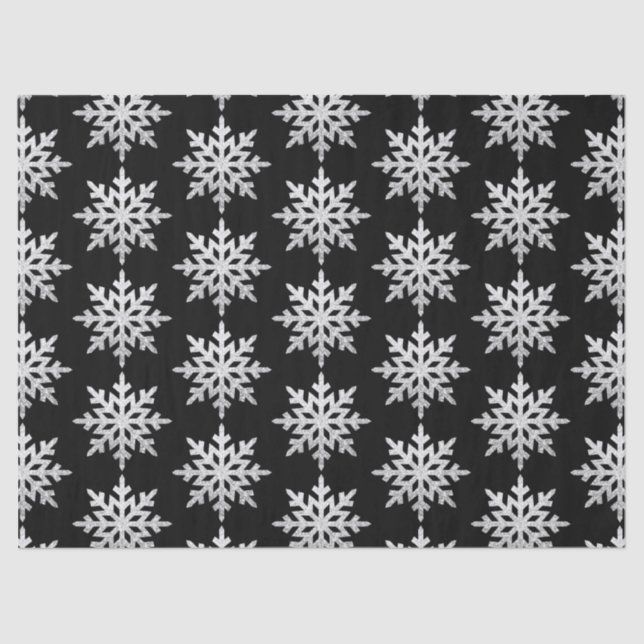 Silver Glitter Snowflake Tissue Paper (Front)