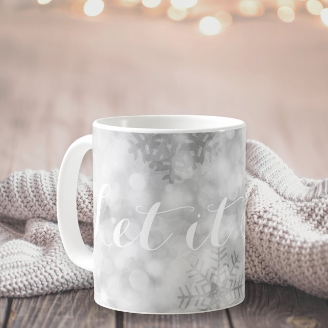 Silver Glitter Snowflakes Festive Coffee Mug (Creator Uploaded)