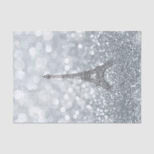 Silver Glitter Sparkle Bling Eiffel Tower Party Tissue Paper
