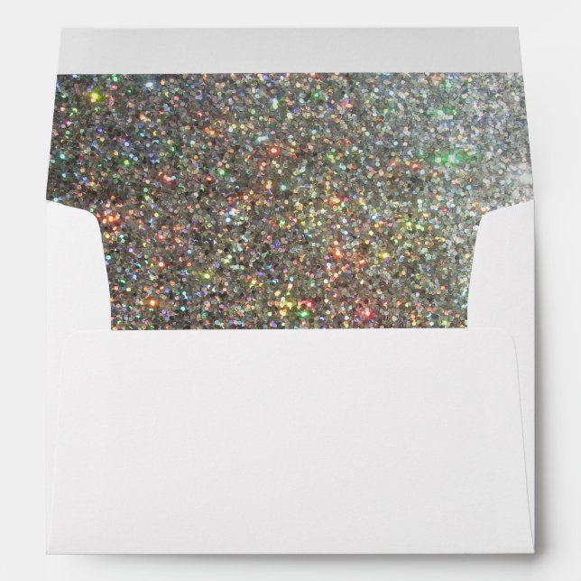 Silver Glitter Sparkle Envelope (Back (Bottom))