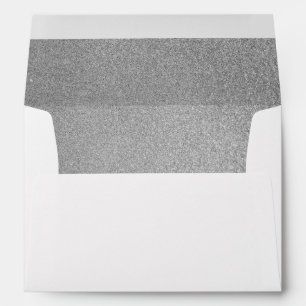 Silver Glitter Sparkle Fancy Glamour  - Lined Envelope
