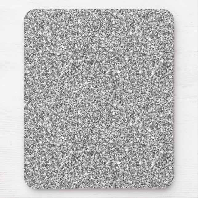 Silver Glitter Sparkle Metallic Mouse Pad (Front)