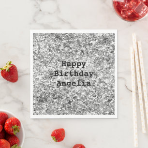 Silver Glitter Sparkle Napkin