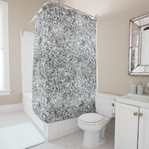 Silver Glitter Sparkle Shower Curtain