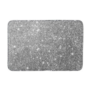 Silver Glitter Sparkles Bath Mat