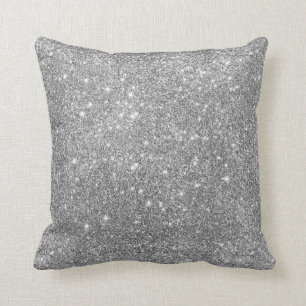 Silver Glitter Sparkles Cushion