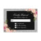 Silver Glitter Sparkles Floral Wedding RSVP Reply