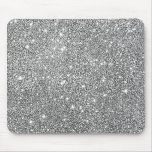 Silver Glitter Sparkles Mouse Pad