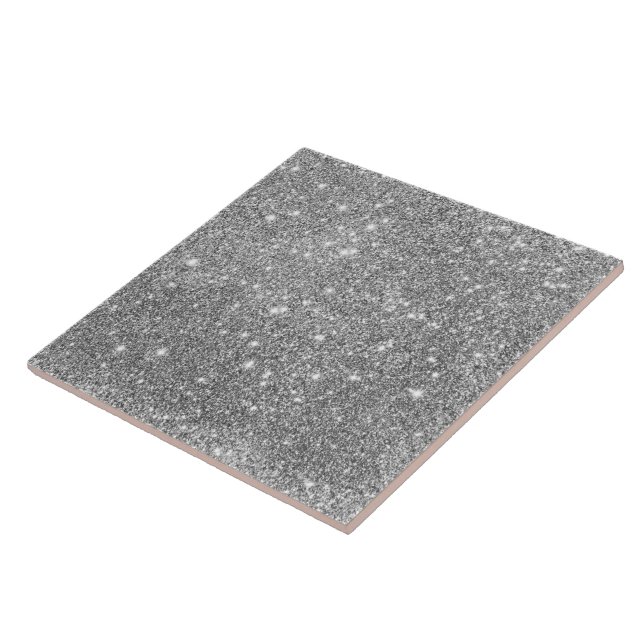 Silver Glitter Sparkles Tile (Side)