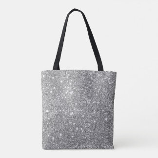 Silver Glitter Sparkles Tote Bag