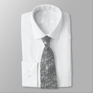 Silver Glitter Sparkly Bling Tie