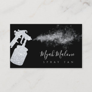 Silver Glitter Spray Tan Tanning  Business Card
