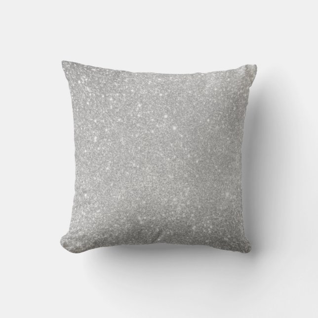 Silver Glitter Style Image Cushion (Front)