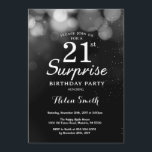 Silver Glitter Surprise 21st Birthday Invitation<br><div class="desc">Silver Glitter Surprise 21st Birthday Invitation Card. Adult Birthday. Silver Glitter Bokeh Background. 13th 15th 16th 18th 10th 21st 30th 40th 50th 60th 70th 80th 90th 100th. Any Age. For further customisation,  please click the "Customise it" button and use our design tool to modify this template.</div>