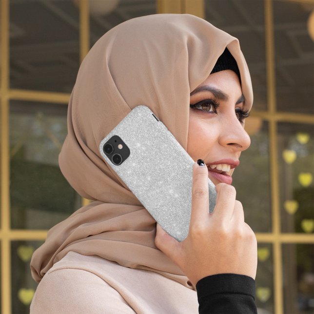 Silver Glitter Texture White Sparkling Shiny Case-Mate iPhone Case (Creator Uploaded)