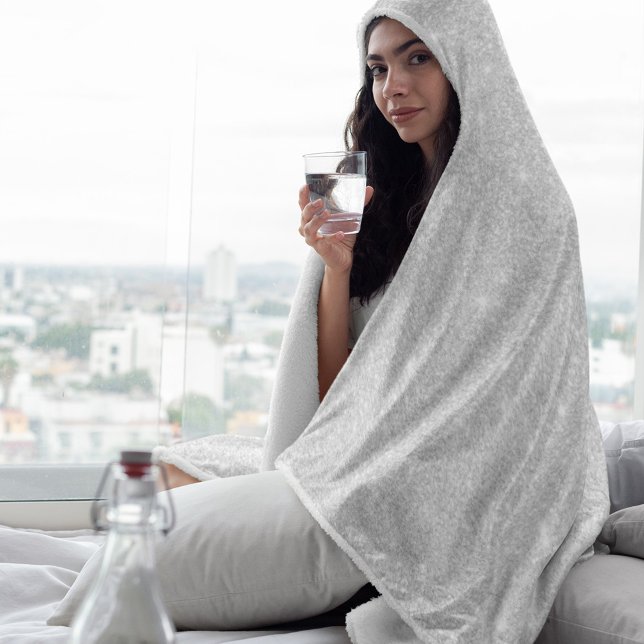 Silver Glitter Texture White Sparkling Shiny Fleece Blanket (Creator Uploaded)