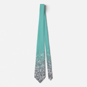 Silver Glitter Trendy Ombre Fading Tie