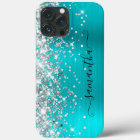 Silver Glitter Turquoise Blue Girly Signature