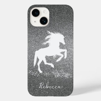 Silver Glitter Unicorn Case-Mate iPhone Case