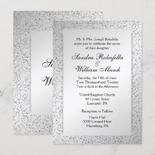 Silver Glitter Wedding Invitation