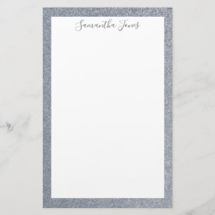 Silver Glitter Wedding Party   Personalised Stationery