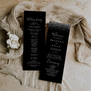 Silver Glitter Wedding Program