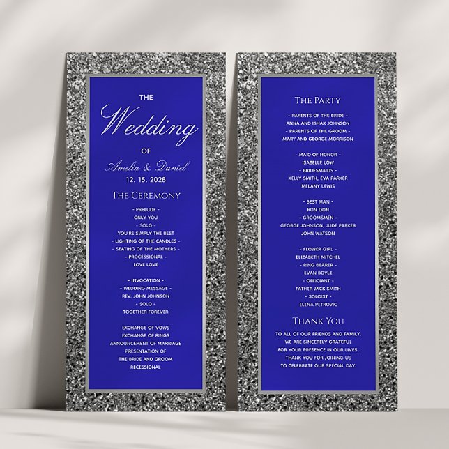 Silver Glitter Wedding Program (Creator Uploaded)