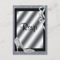 Silver Glittery Stiletto & Streamers RSVP