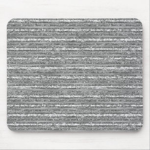 Silver Glittery Stripes Mouse Pad