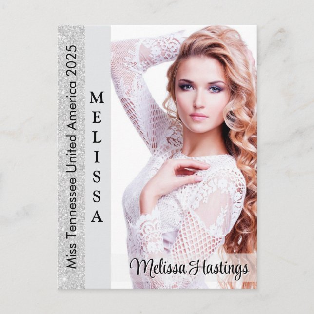 Silver Glitz Pageant Autograph Photo Card (Front)