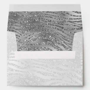 Silver Glitz Zebra Print Envelope