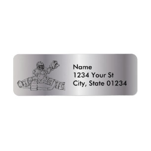 Silver Goaltender Return Address Labels