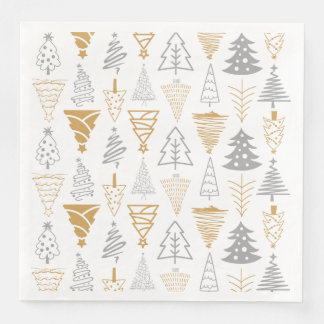 Silver & Gold Christmas Tree Napkin