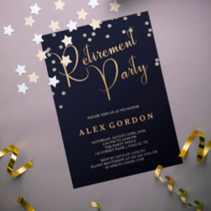 Silver & Gold   Confetti   Retirement Party Invite