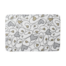 Silver & gold curly hearts