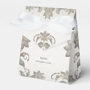 Silver Gold Floral Favour Box