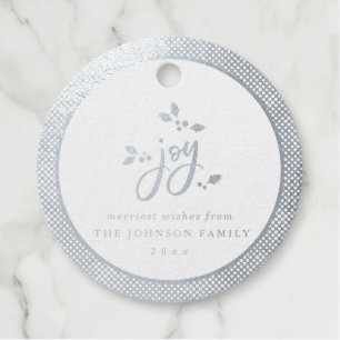 Silver Gold Foil Misteltoe Merry Christmas Favour Tags