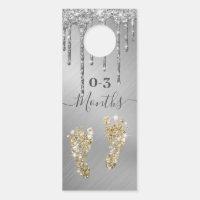Silver Gold Glitter Drips Feet Baby Closet Divider