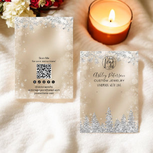 Silver gold glitter logo jewellery earring display business card